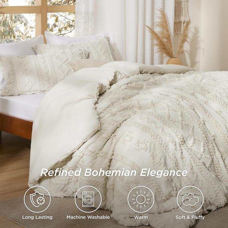 Tufted Boho Comforter Set – Soft, Chic & All-Season Comfort