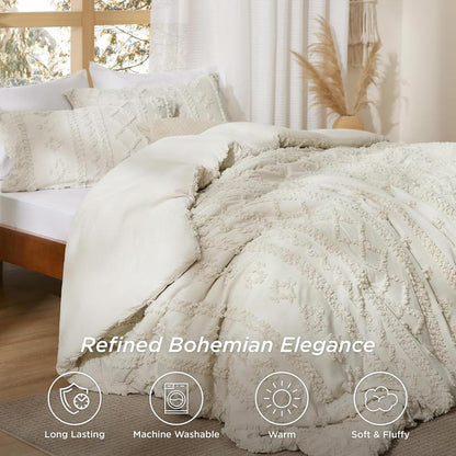 Tufted Boho Comforter Set – Soft, Chic & All-Season Comfort